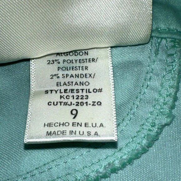 Kancan Light Green with White Polka Dot Print Slim/Skinny Style Jeans Juniors 9 - Picture 8 of 9